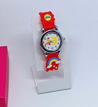 Relógio Infantil Analógico Menina Quartzo Pulseira silicone ajustável Esporte Desenho Animados 3D Relógios Pulso redondo
