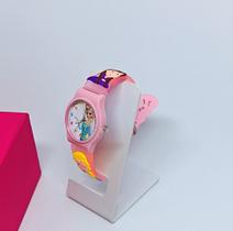 Relógio Infantil Analógico Quartzo Menino e Menina Personagens Disney Frozen Stitch angel Sonic Pulseira 3D Desenho Cor:
