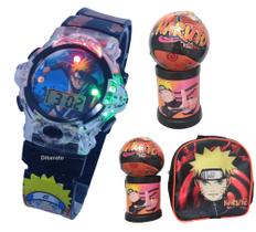 Relogio Infantil Com Mochila Caneca Naruto Musical Luzes Digital Relogio Infantil Com Mochila Caneca Naruto Musical Luzes Digital