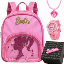relogio infantil crianca + colar pulseira ajustavel silicone barbie digital pingente qualidade premium presente led luz