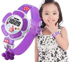Relógio Infantil de Criança Skmei Digital Florzinha Menina