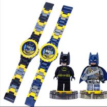Relógio Infantil Digital Boneco Lego Montar Personagens Super Heróis Meninos/Meninas Frozen /Homem Aranha/Hulk Lol - LVO