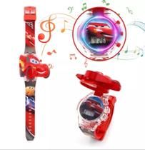 Relógio Infantil Digital Desenhos Animados Sons Leds Cores