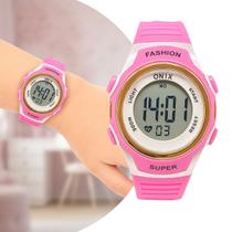 Relógio Infantil Digital Feminino Rosa Delicado Pequeno Fashion Onix