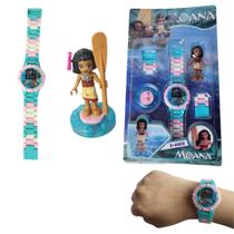 Relógio Infantil Digital Lego Menina Moana Disney princesa