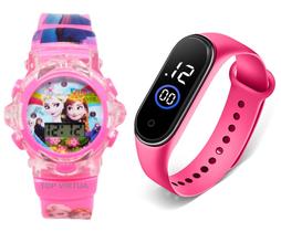 Relógio Infantil Digital Menina Princesa Kit 2 Unidades