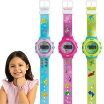 Relógio Infantil Digital Menino e Menina Dinossauro e Sereia Relógio Infantil Digital Menino e Menina Dinossauro e Sereia