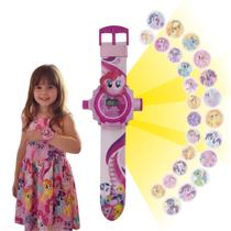 Relogio Infantil Digital My Litle Pony Projetor 24 Imegens meninas feminino