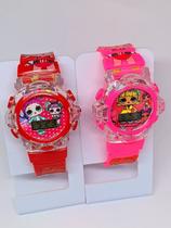 Relógio Infantil Digital para crianças Meninos e Meninas Pisca Luz led Colorido Toca música Personagem Urso Panda LoL