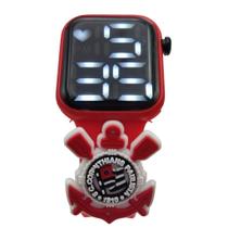 Relógio Infantil Digital Poderoso Timão Corinthians-Vermelho