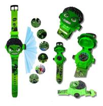 Relógio Infantil Digital Projetor Hulk 24 Imagens
