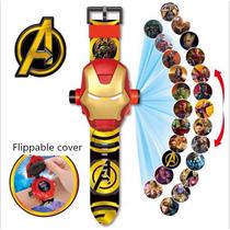 Relógio Infantil Esportivo Digital com Tampa H Projetor do Homem de Ferro - ARTX