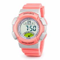 Relógio Infantil Feminino Digital Rosa Menina Resistente À Água 3ATM Alarme Cronômetro Luz Interna Isaclock IRF001