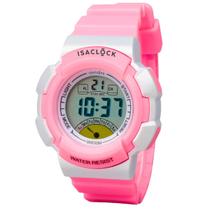 Relogio Infantil Feminino Rosa Isaclock Original Resistente Criança Menina Irf001