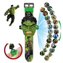 Relógio Infantil Hulk 3D com Projetor de 24 Imagens