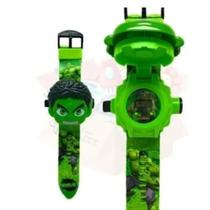 Relógio Infantil Hulk 3D Com Projetor De 24 Imagens