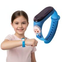 Relógio Infantil Menina Frozen Elza Azul Digital A Prova Dagua