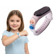 Relógio Infantil Menina Frozen Elza Branco Digital A Prova Dagua