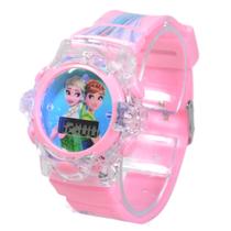 Relógio Infantil Menina Princesa Frozen Digital Led Com Luz E Som