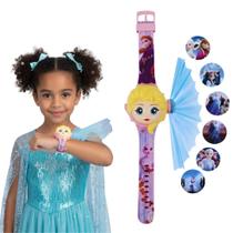 Relógio Infantil Menina Projetor Frozen Elza Disney Novo Relógio Infantil Menina Projetor Frozen Elza Disney Novo