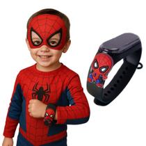 Relógio Infantil Menino Homem Aranha 2 Digital á Prova dagua preto