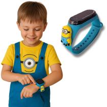 Relógio Infantil Menino Minions Azul Digital A Prova Dagua