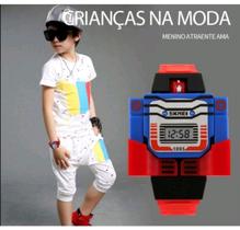 Relógio Infantil para Crianças RobôTransformers Digital Silicone/ Relógios de Pulso para Meninos Brinquedos Montar