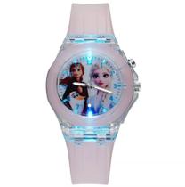 Relógio Infantil Princesa Aisha Frozen Elsa Sofia, Personagen Disney Com Luzes Piscante Para Criança