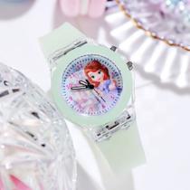 Relógio Infantil Princesas Silicone Brilha No Escuro Luz Led - Memory Watch