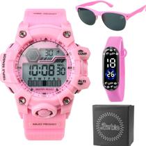 Relogio Infantil Prova Dagua Digital + Caixa rosa qualidade premium adolescente silicone esportivo presente alarme data Relogio Infantil Prova Dagua Digital + Caixa rosa qualidade premium adolescente silicone esportivo presente alarme data