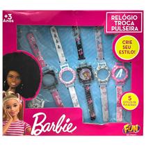 Relógio Infantil Troca Pulseiras Barbie Fun - Fun Brinquedos