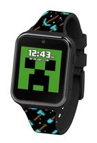 Relógio inteligente Accutime Minecraft Kids preto para meninas e meninos