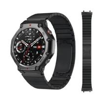 Relógio Inteligente Amazfit T-Rex 3 Com Pulseira De Aço Inoxidável Luxuosa, Bracelete Metálico Huami