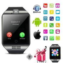 Relógio inteligente Bluetooth Smartwatch com câmera SMS MP3 - preto
