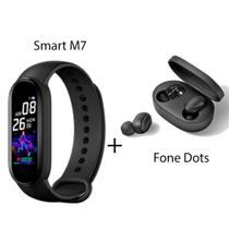 Relógio Inteligente Bracelet M7 Fit + Fone Bluetooth Dots V5.0