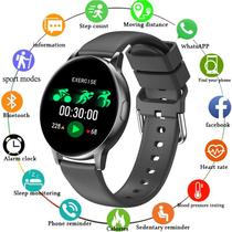 Relógio Inteligente com Monitor Cardíaco - Smartwatch Esportivo para Homens e Mulheres (Preto)