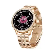 Relógio Inteligente Feminino Com Tela AMOLED, Chamada Bluetooth, À Prova D'Água, Pulseira De