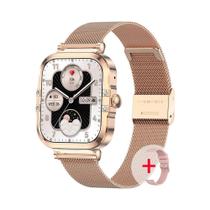 Relógio Inteligente Feminino Com Tela Amoled, Chamada Bluetooth, Monitor De Saúde, NFC, À Prova