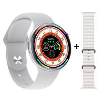 Relógio Inteligente Feminino Masculino Smartwatch W28 PRO Redondo + Pulseira Silicone Ocean