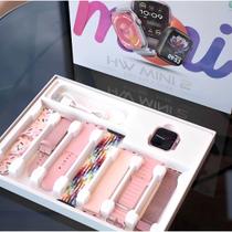 Relogio Inteligente HW Mini 2 Modelo Novo 41mm 7 Pulseiras Coloridas Compatível Todos os Dispositivos