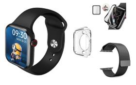 Relógio Inteligente Hw16 Smartwatch Tela Infinita 44mm Unissex + Acessórios Adulto Infantil Nf