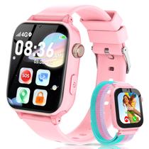 Relógio Inteligente Infantil 4G Yiphun com Rastreador GPS, Chamada de Vídeo e Mensagens, Relógio para Crianças com Chip SIM, SOS, Modo Escola, Câmera HD, Pedômetro, Presente para Meninos e Meninas de 4 a 12 Anos, Rosa Relógio Inteligente Infantil 4G Yiphun com Rastreador GPS, Chamada de Vídeo e Mensagens, Relógio para Crianças com Chip SIM, SOS, Modo Escola, Câmera HD, Pedômetro, Presente para Meninos e Meninas de 4 a 12 Anos, Rosa