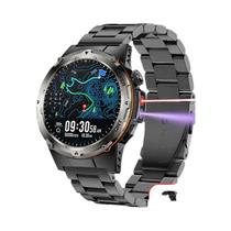 Relógio Inteligente Masculino De Grau Militar Com GPS, À Prova d'Água 3ATM, Lâmpada UV