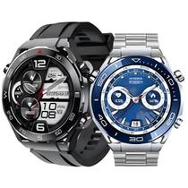 Relogio Inteligente Masculino Smart Watch Redondo C/2 Pulseira Extra Android iOS Hw5 Max Original