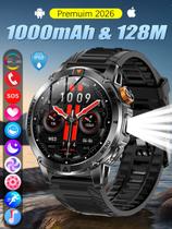 Relógio inteligente militar para homem com GPS integrado e lanterna LED, tela AMOLED de 1,53" pulgadas seguimiento de fitness impermeável IP68 com frequência cardíaca/sonho/oxigênio no sangue, relógios para Android/iPhone Relógio inteligente militar para homem com GPS integrado e lanterna LED, tela AMOLED de 1,53" pulgadas seguimiento de fitness impermeável IP68 com frequência cardíaca/sonho/oxigênio no sangue, relógios para Android/iPhone