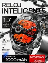 Relógio inteligente militar para homens, relógio inteligente de 1,7" HD/bateria de 1000 mAh para Android/iOS (atendimento/chamadas Bluetooth), monitor de fitness, mais de 100 lanternas esportivas/LED/relógio inteligente IP68 à prova de água/monitor de sono Relógio inteligente militar para homens, relógio inteligente de 1,7" HD/bateria de 1000 mAh para Android/iOS (atendimento/chamadas Bluetooth), monitor de fitness, mais de 100 lanternas esportivas/LED/relógio inteligente IP68 à prova de água/monitor de sono