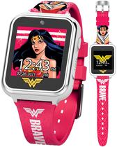 Relógio inteligente para crianças Accutime Wonder Woman com tela sensível ao toque rosa