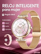 Relógio inteligente para mulheres, smartwatch AMOLED de 1,28" compatível com iPhone/Samsung/Android (atender/fazer chamadas), monitor de fitness com mais de 100 modos esportivos com monitor de frequência cardíaca/sono/SpO2, à prova d'água IP68, com 2 pulseiras Relógio inteligente para mulheres, smartwatch AMOLED de 1,28" compatível com iPhone/Samsung/Android (atender/fazer chamadas), monitor de fitness com mais de 100 modos esportivos com monitor de frequência cardíaca/sono/SpO2, à prova d'água IP68, com 2 pulseiras