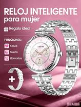 Relógio inteligente para mulheres, smartwatch AMOLED de 1,28" compatível com iPhone/Samsung/Android (atender/fazer chamadas), monitor de fitness com mais de 100 modos esportivos com monitor de frequência cardíaca/sono/SpO2, à prova d'água IP68, com 2 pulseiras Relógio inteligente para mulheres, smartwatch AMOLED de 1,28" compatível com iPhone/Samsung/Android (atender/fazer chamadas), monitor de fitness com mais de 100 modos esportivos com monitor de frequência cardíaca/sono/SpO2, à prova d'água IP68, com 2 pulseiras