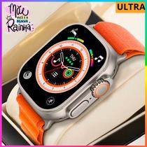 Relógio Inteligente Presente dia das Mães Smartwatch Digital Ultra 9 Laranja Led Esportivo